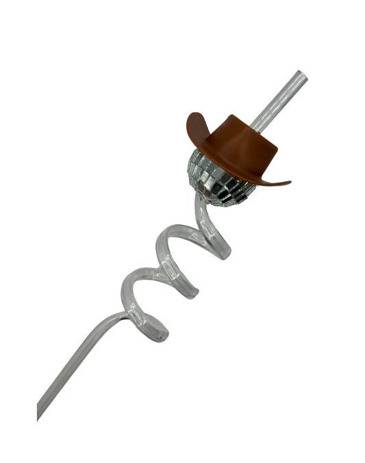 Brown Disco Cowgirl Straw