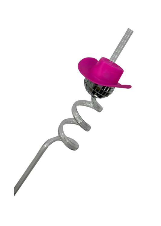 Pink Disco Cowgirl Straw